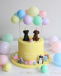 Fondant Animal & Balloon 1st Birthday Cake