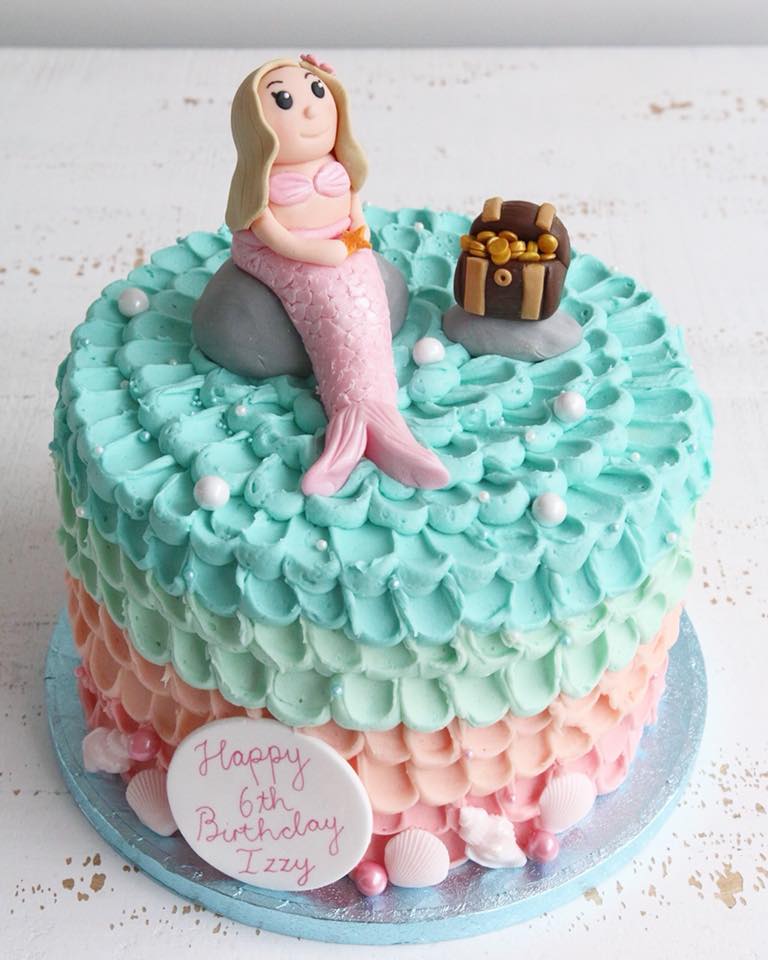 Pink Mermaid and Pirate Treasure Chest Cake