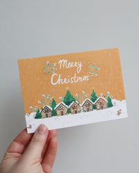 Merry Christmas Gingerbread Houses Card