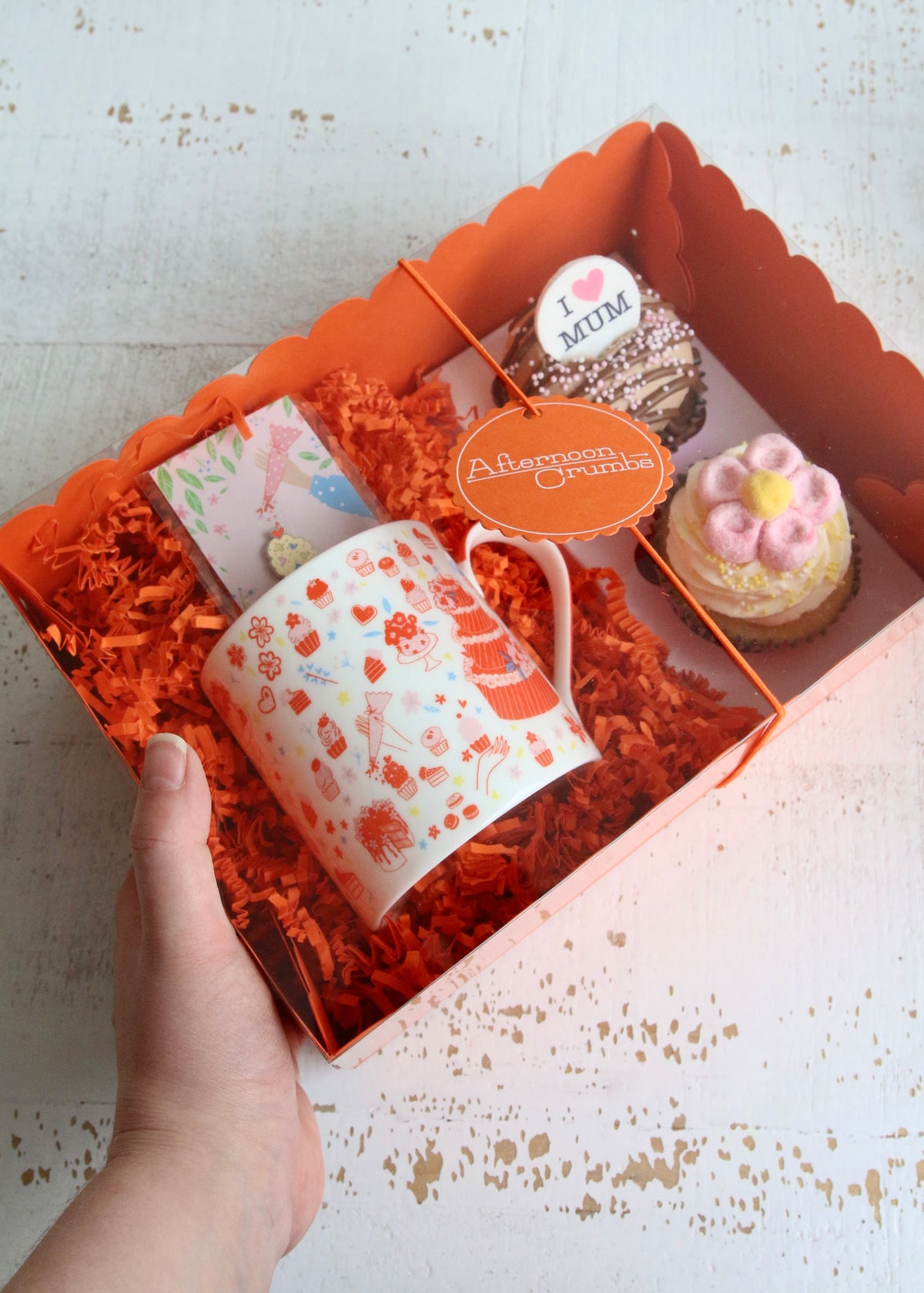 Mothers Day Gift Set Cupcakes Mug and Enamel Pin
