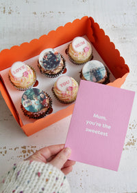 Mother's Day Photo and Message Cupcakes Close Up with Mum, You're The Sweetest Card
