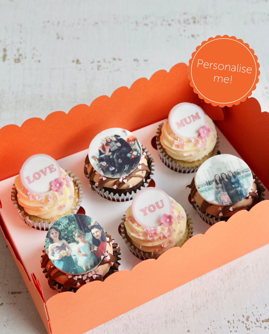 Mother's Day Photo and Message Cupcakes