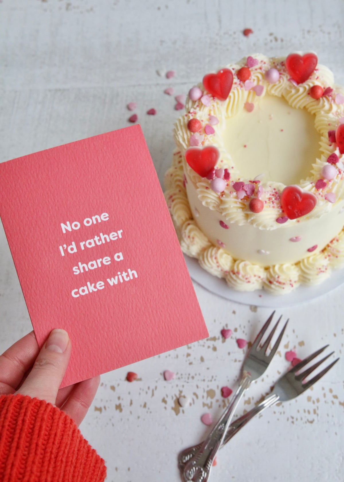 No One I'd Rather Share A Cake With Card with Cake