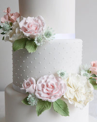 Pastel Pink Wedding Cake Close Up