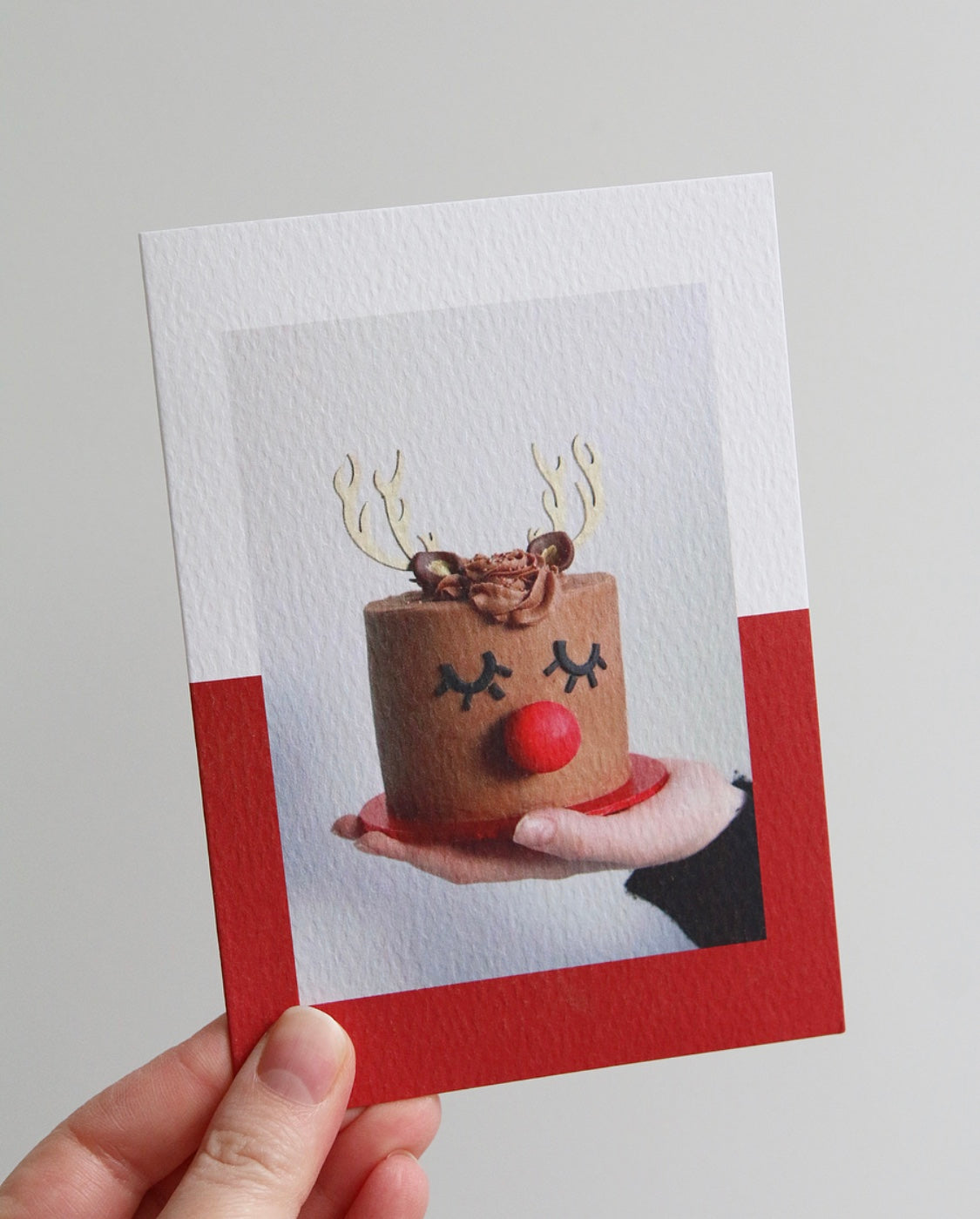 Reindeer Cake Photo Christmas Card