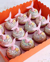 Pink Mermaid Tail Cupcakes
