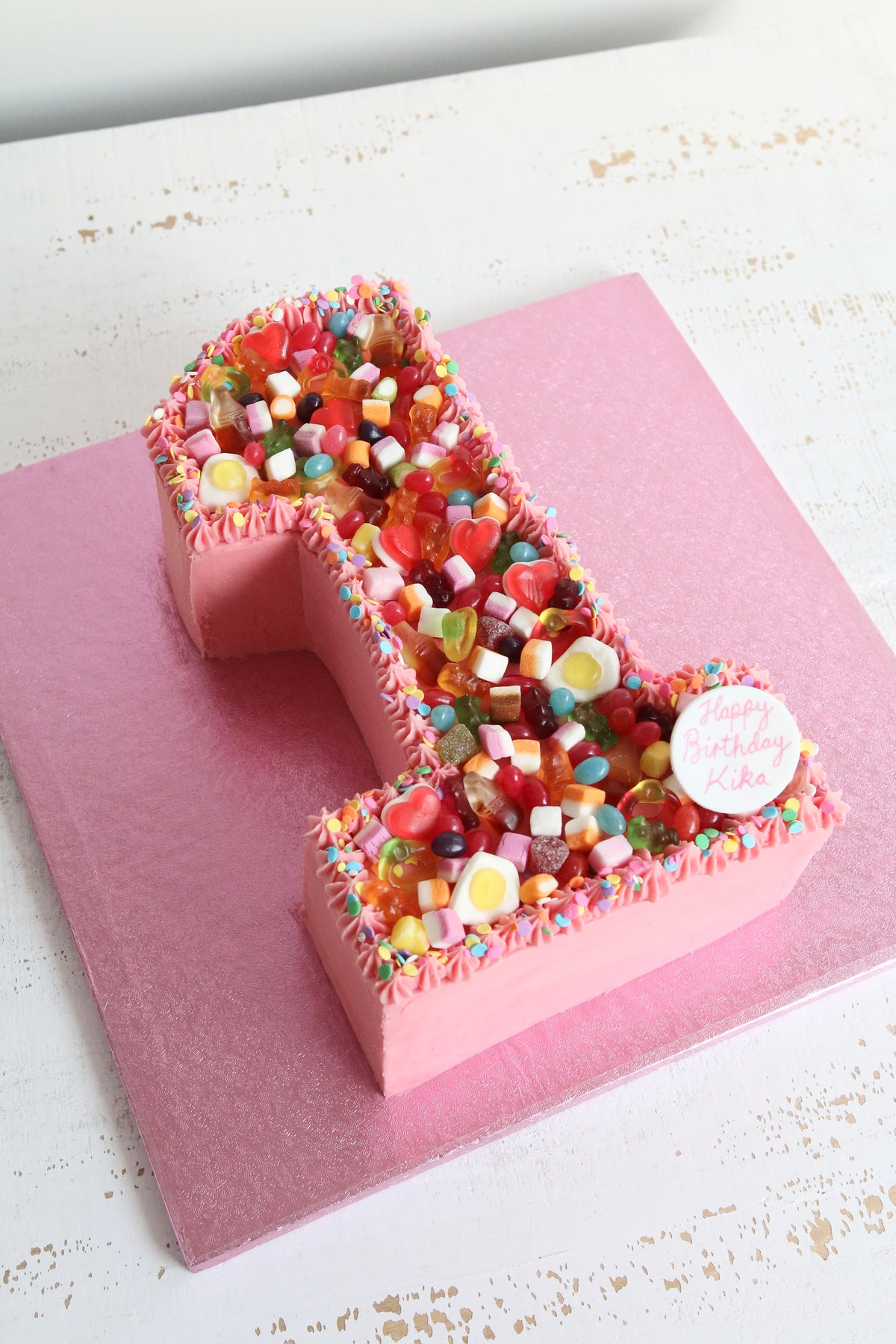 Number 1 Sweetie Cake Pink