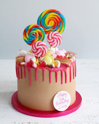 Pink Chocolate Sweetie Lollipop Drip Cake