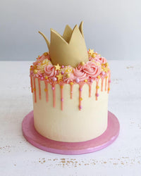 Princess Crown Buttercream Drip Cake