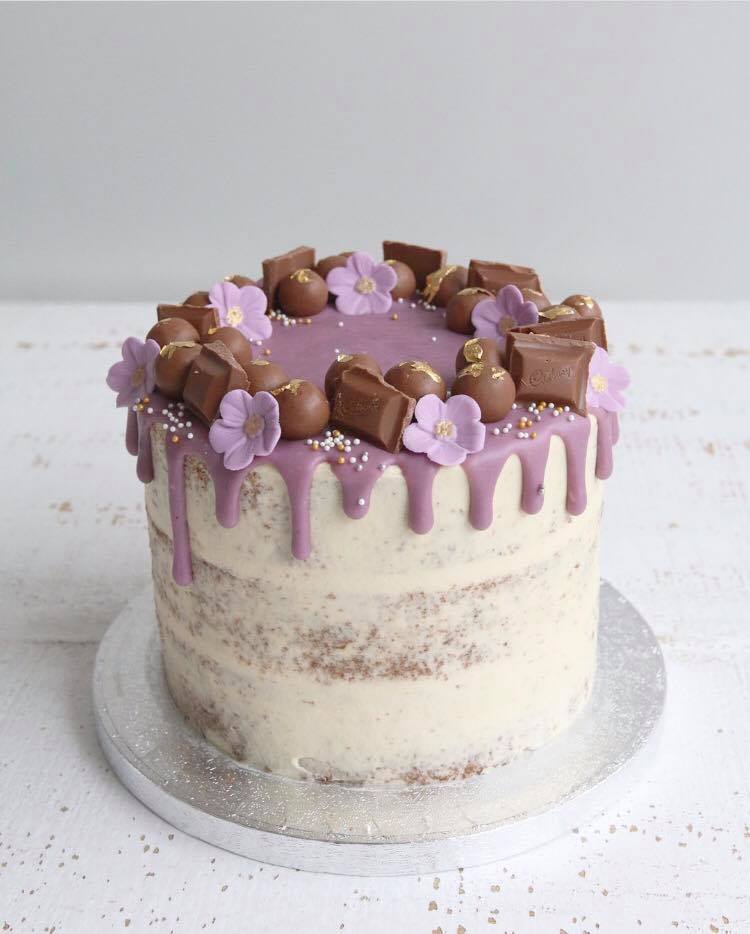 Purple Malteser Drip Cake