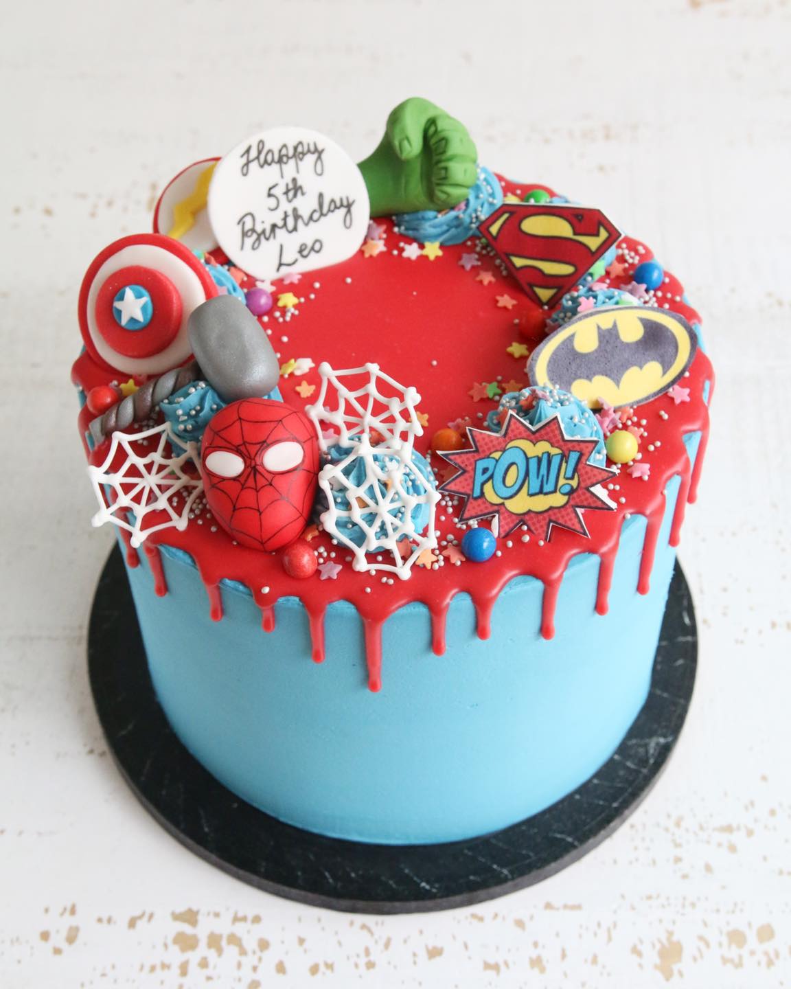 Superhero cake for twin boys | Superheroes include The Hulk,… | Flickr