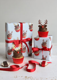 Reindeer Cupcakes Wrapping Paper