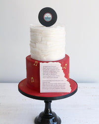 Fondant Ruby 40th Wedding Anniversary Lyrics Cake