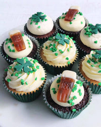 St Patrick's Day Irish Guinness and Bailey's Cupcakes with Shamrocks