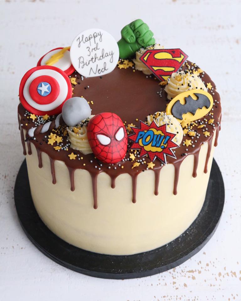 Superhero Weekend💛❤️💙 . A Belgian chocolate cake that is every superhero  fans dream. . . . . . . . . . . #superhero #spiderman #ironman… | Instagram