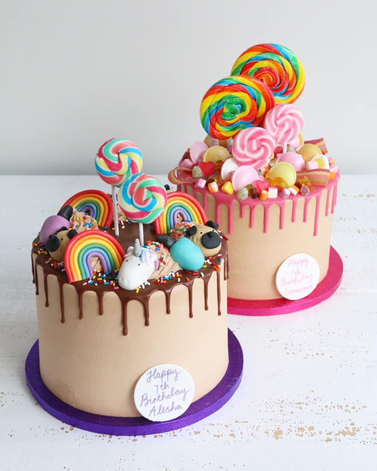 Sweetie Lollipop Drip Cakes with Decorations