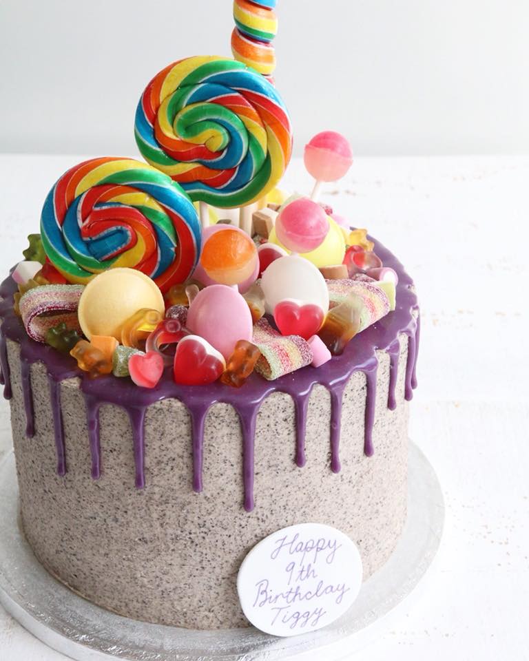 Sweetie & Lollipops Purple Drip Cake