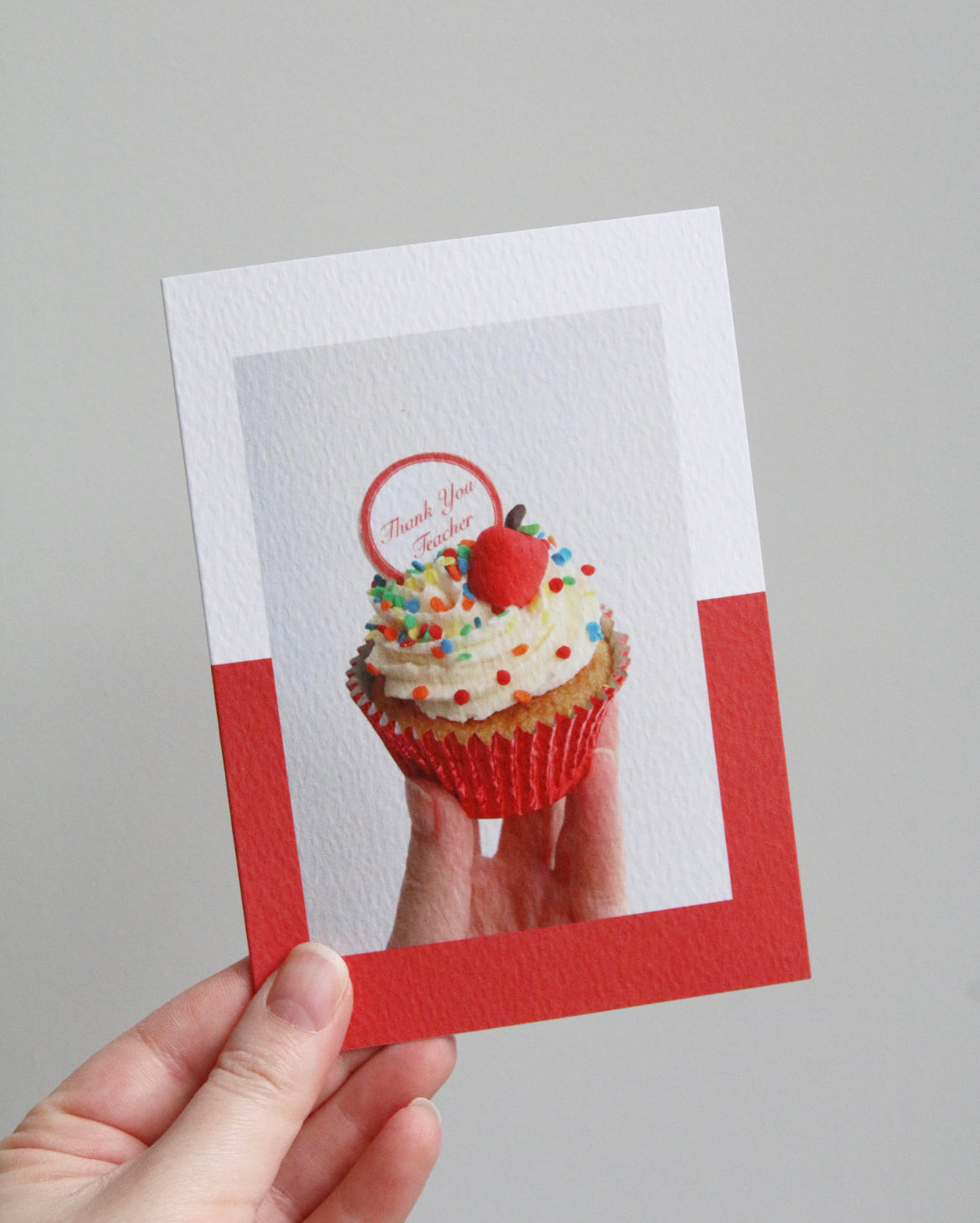 Thank You Teacher Cupcake Photo Greeting Card