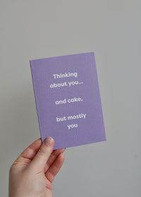 Thinking About You And Cake Card Holding