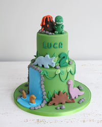 Dinosaur Two Tier Fondant Cake