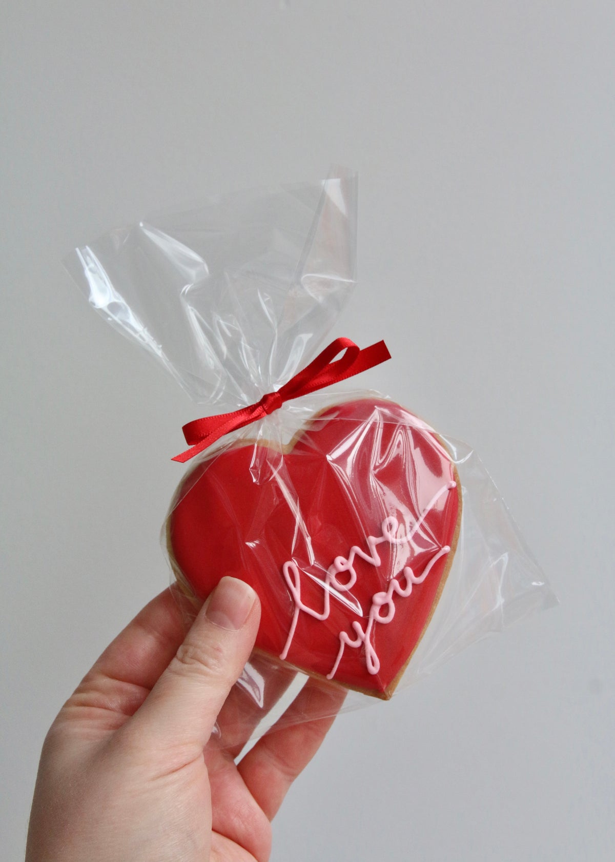Valentine's Love You Heart Biscuit Red Packaged