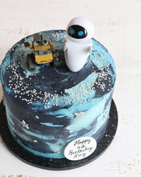 Wall-E Buttercream Galaxy Cake