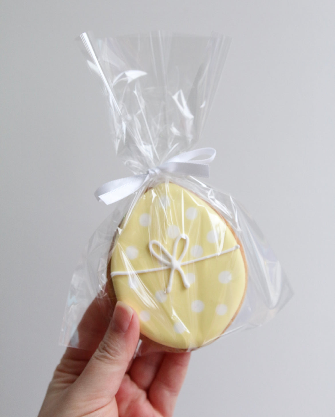 Yellow Polkadot Easter Egg Biscuit Packaged