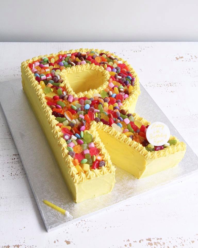 Yellow Letter R Sweetie Birthday Cake