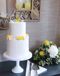 Wedding Cake with Yellow Roses